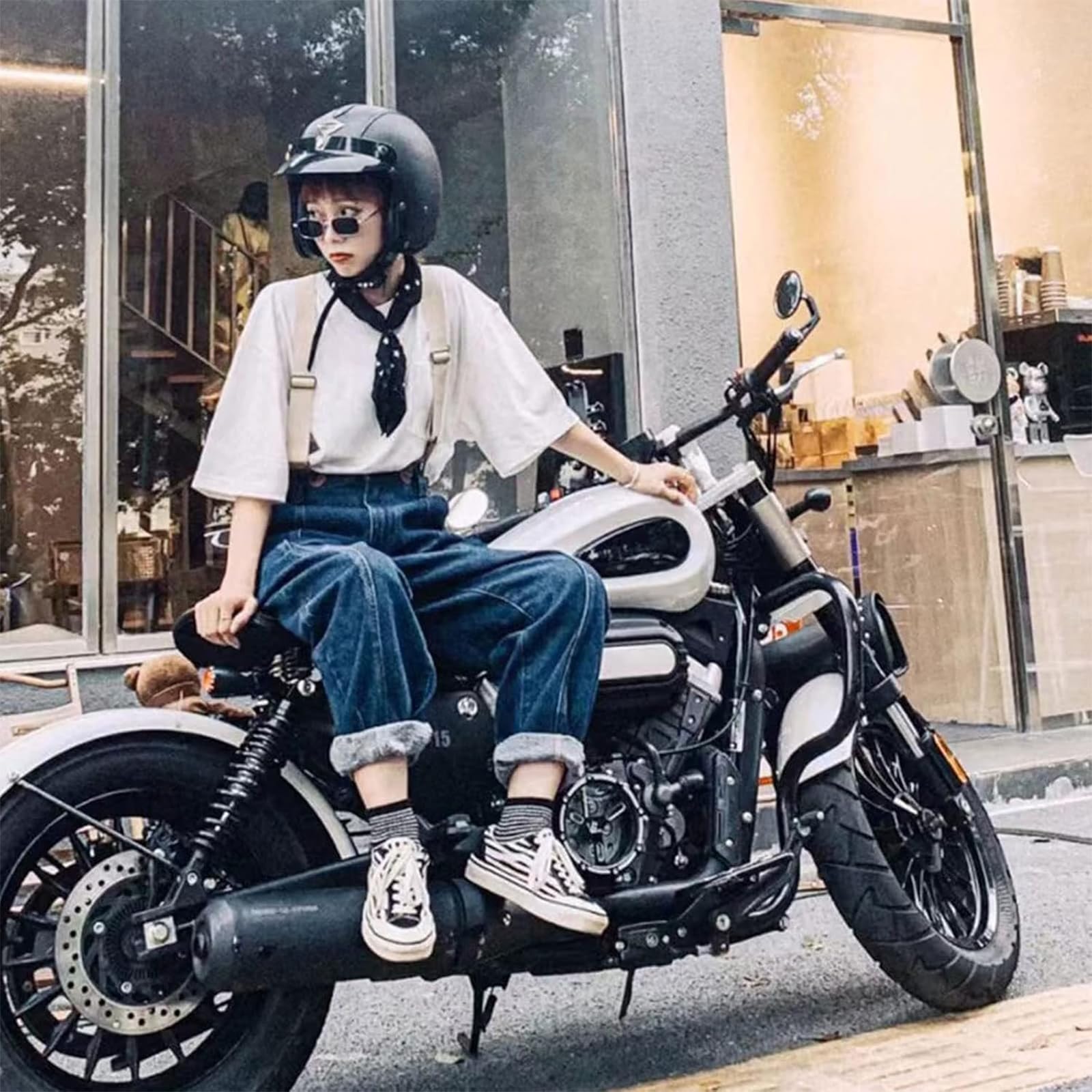 Otwarty kask 3/4, retro, półkask, kask motocyklowy dla mężczyzn i kobiet, z wizjerem, półskorupowy, kask Braincap do Cruiser Choped, skutera, otwarty kask z certyfikatem ECE