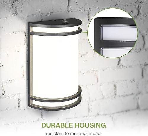 Miniatura 5 de ASD Lámpara LED de montaje en pared para exteriores de 10 pulgadas del atardecer al amanecer, negro mate, iluminación moderna de pared con