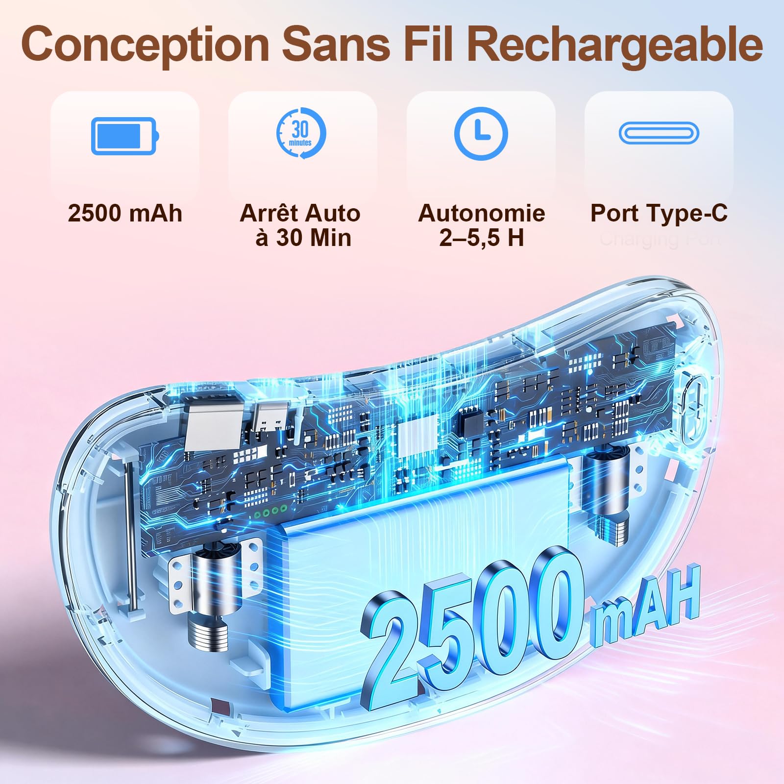 Comfytemp Ceinture Menstruelle Chauffante, 150cm Coussin Chauffant Double Moteur à Vibration, avec 3 Modes de Massage et 3 Niveaux de Température, Ceinture Chauffage sans Fil, Cadeau pour les Femmes