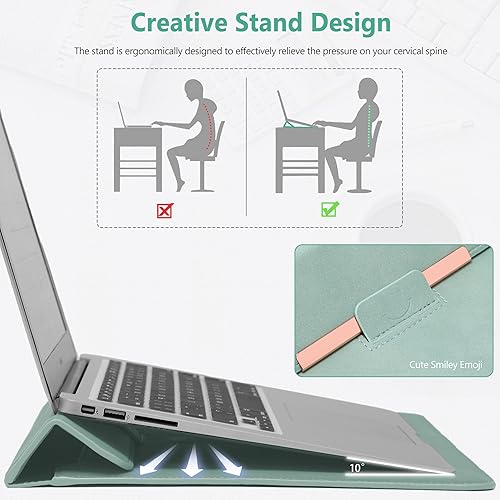 Miniatura 3 de HYZUO Funda para laptop de 15 pulgadas con función de soporte, compatible con MacBook Pro 15 A1990 A1707 2019-2016, MacBook Air 15 M2 A2941