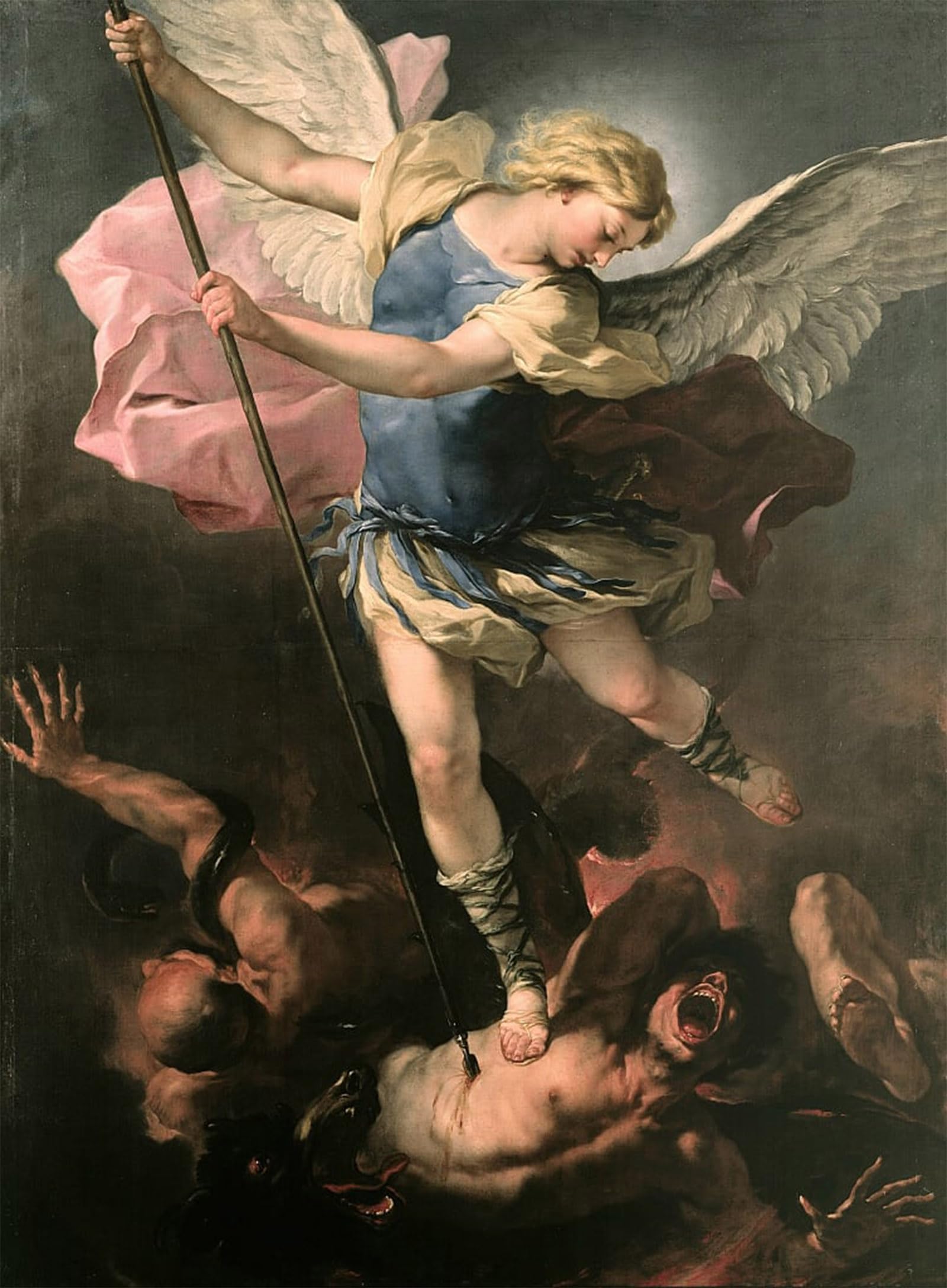 SERENDIPITP Vintage Picture Print on Canvas Wall Art Poster Saint Michael the Archangel by Famous Artist Artwork Print Poster for Wall Decor 60x90cm