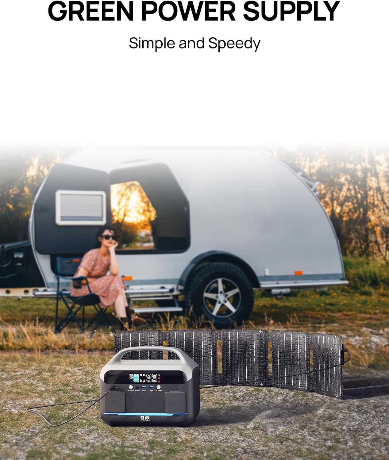 DaranEner 40w Solar Panel,Portable Solar Panel Charger with DC17V USB-A USB-C Outputs, IP54 Waterproof for Laptop, Camping Road Trip