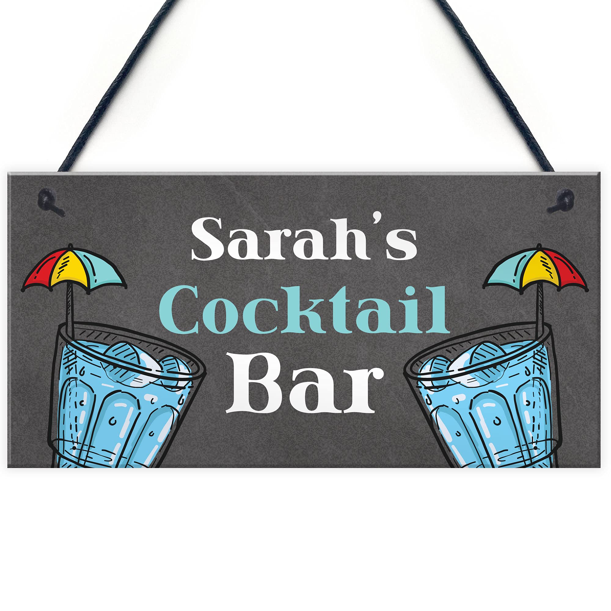 Personalised Cocktail Bar Sign Summerhouse Garden Plaque Home Bar Sign Shabby Gift For Her