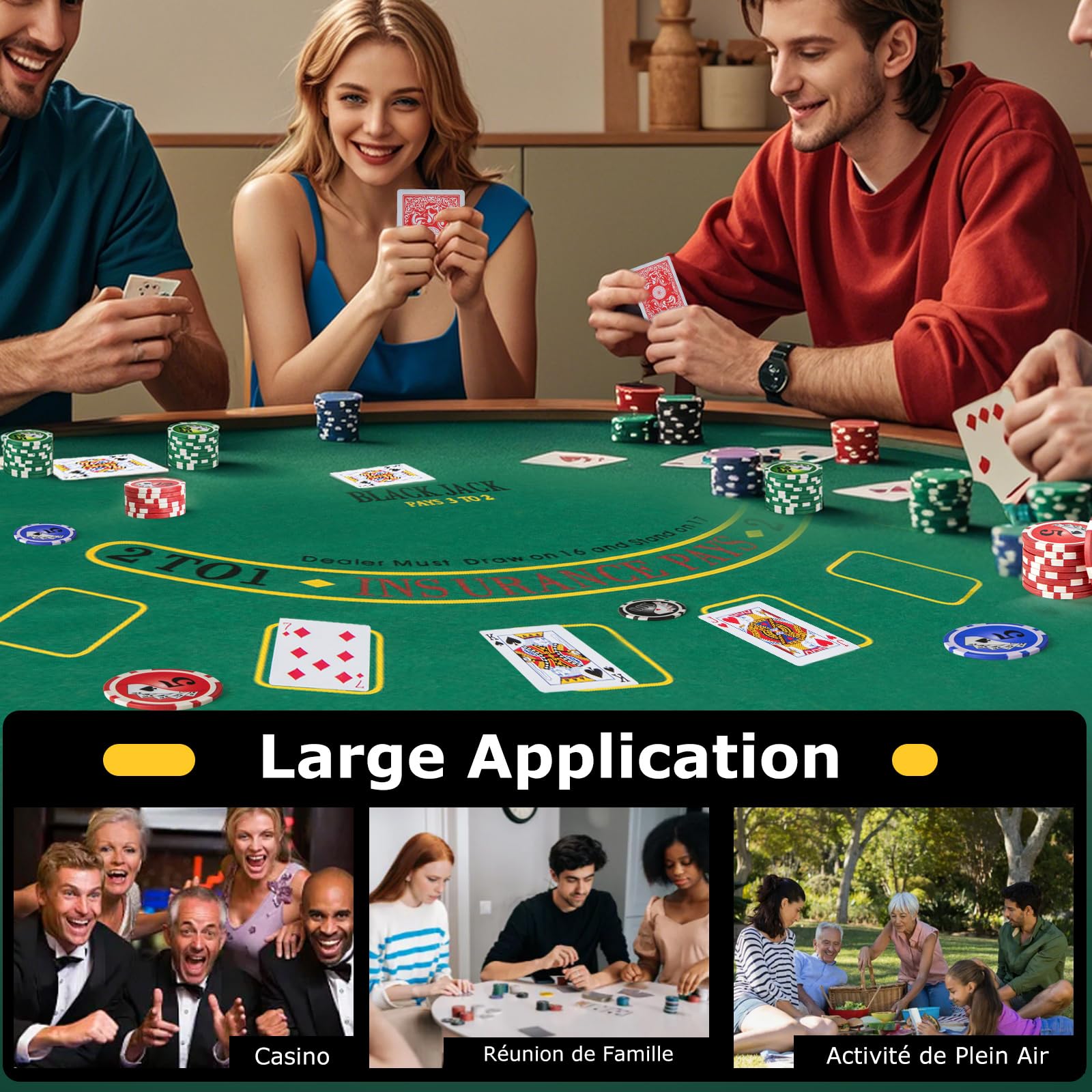 COSTWAY Mallette de Poker en Aluminium avec 400 Jetons & 2 Jeux de Cartes & 5 Dés, Coffret de Poker Verrouillable avec 1 Dealer & Tapis en Feutre & 2 Clés pour Casino Fête Soirée en Famille