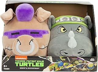 Club Mocchi Mocchi- Teenage Mutant Ninja Turtles Plushies - Bebop and Rocksteady Plush Combo Pack - Soft and Squishy Collectible TMNT Plush Gift Set - 8 Inch