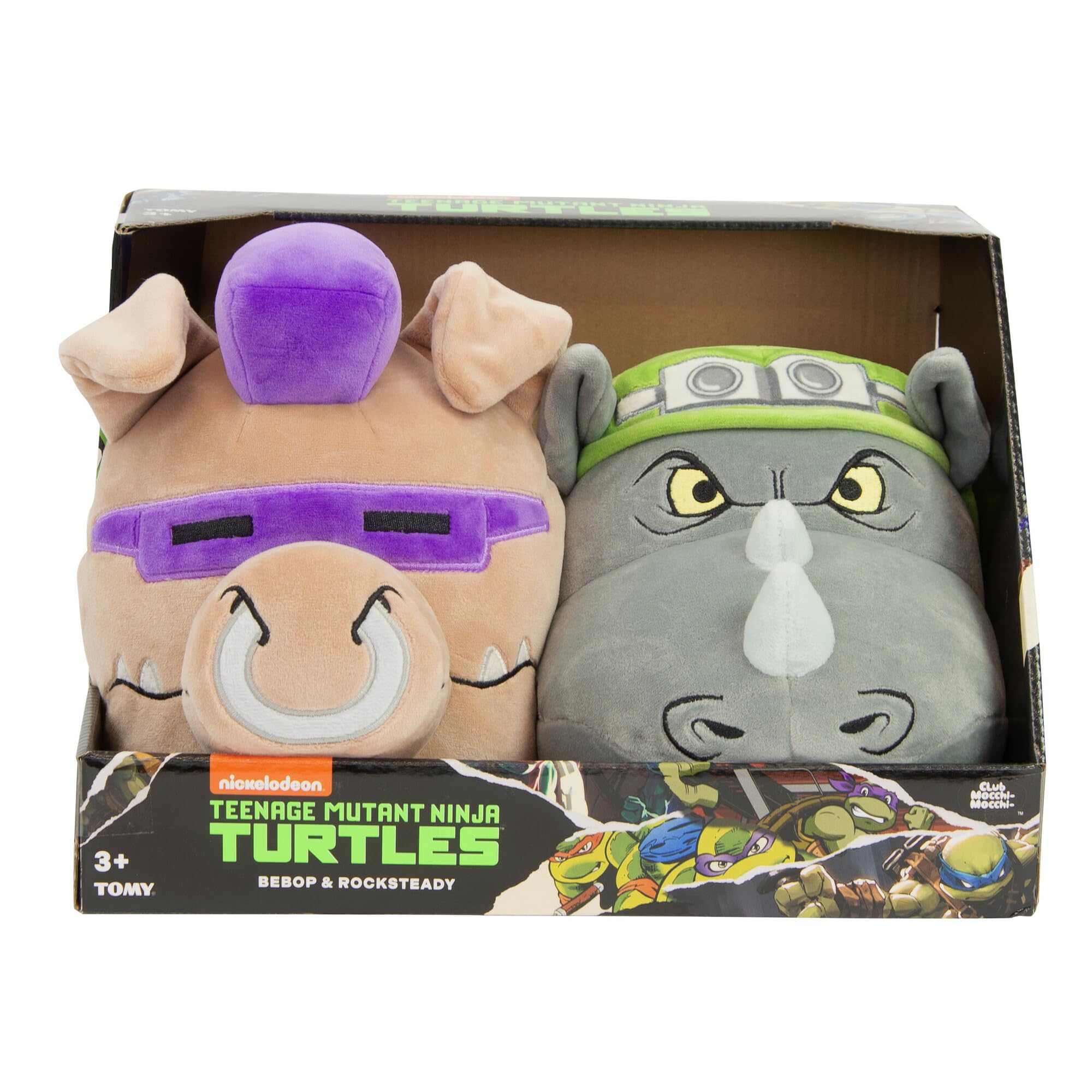 Club Mocchi-Mocchi- Teenage Mutant Ninja Turtles Plushies - Bebop and Rocksteady Plush Combo Pack - Soft and Squishy Collectible TMNT Plush Gift Set - 8 Inch