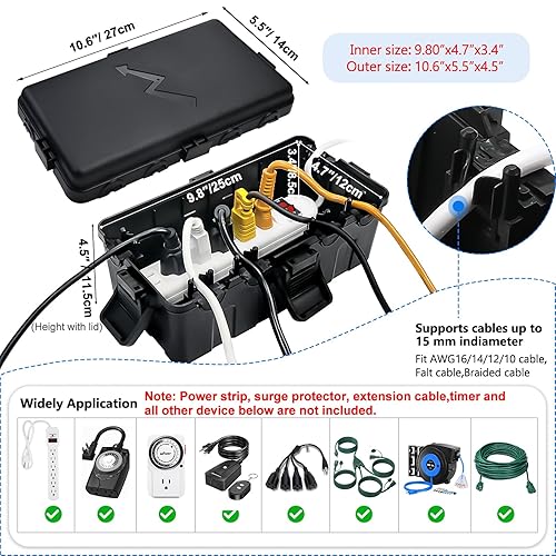Miniatura 22 de Hrensaw Caja de conexión eléctrica pequeña resistente a la intemperie (interior de 5.5 x 3 x 2.2 pulgadas), caja eléctrica para exteriores, Verde