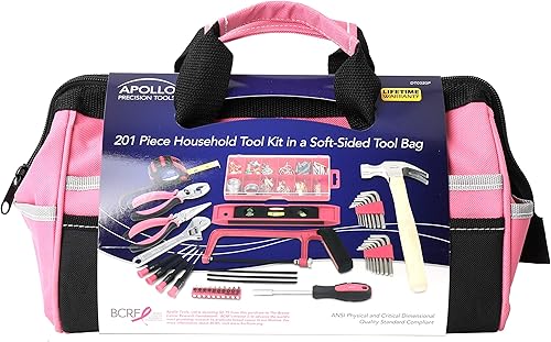 Miniatura 9 de Apollo Tools DT0020P - Juego de herramientas para el hogar de 201 piezas, incluye sierra para metales, surtido para colgar cuadros y selección de