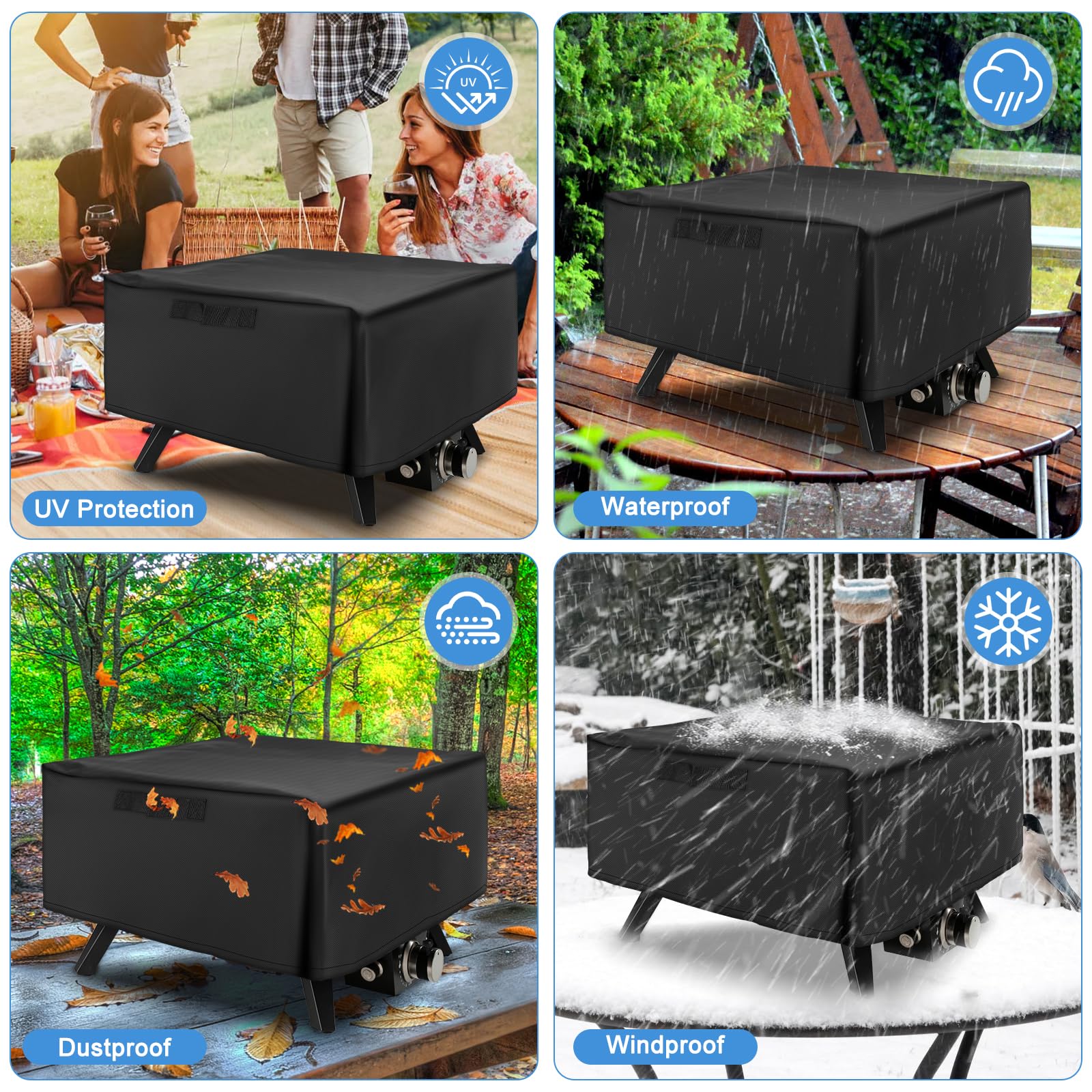 Cozze Copertura Protettiva Per Forno Per Pizza 13" │ Compatibile Con Barbecue Elettrico E200 │ Materiale Impermeabile Oxford 600D │ Dimensioni: 53,5 X 53,5 X 27 Cm