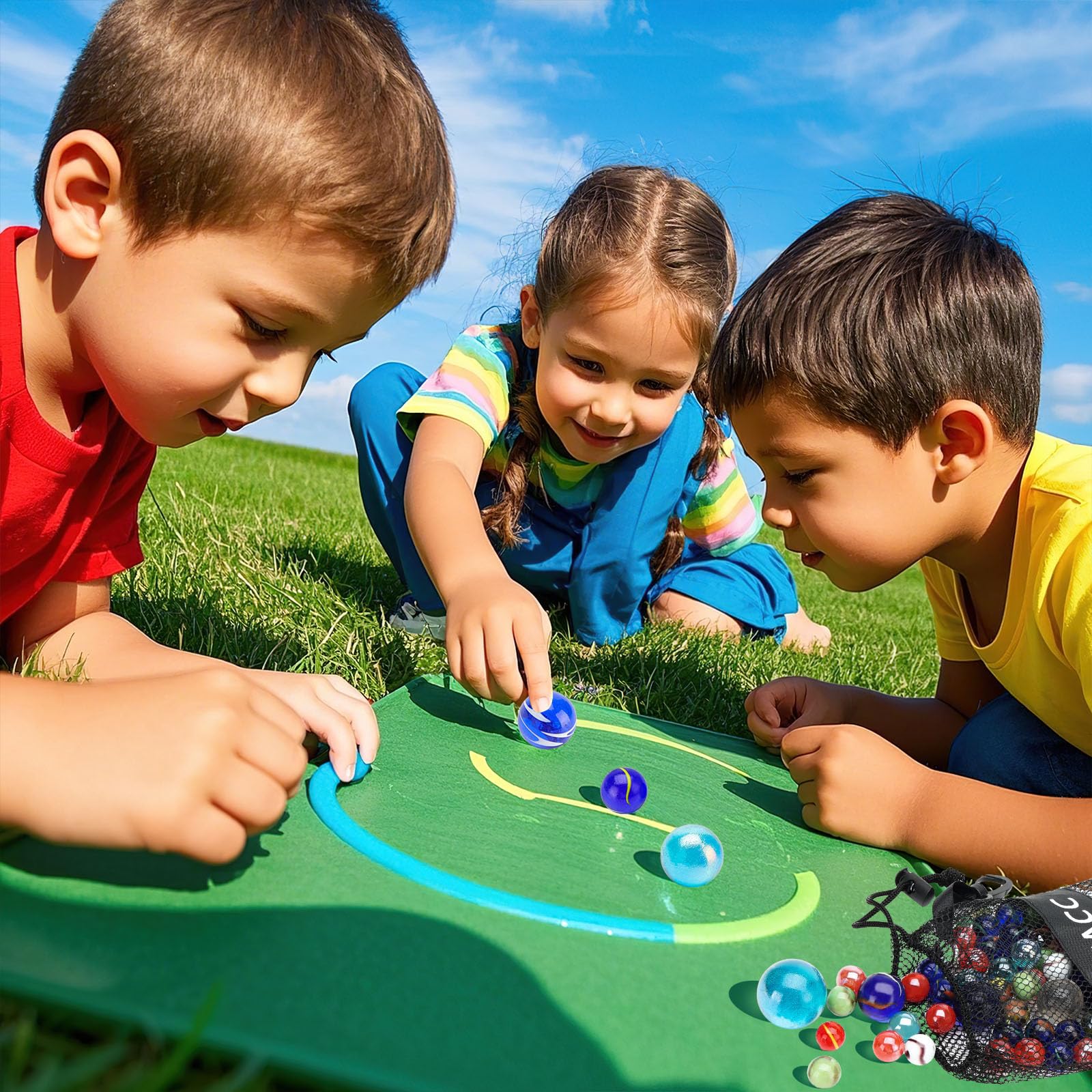 SallyFashion 85PCS Glass Marbles for Kids, with Drawstring Bag, Assorted Sizes for Party Favor Stocking Stuffer, Board Game, Planet Theme - Image 5