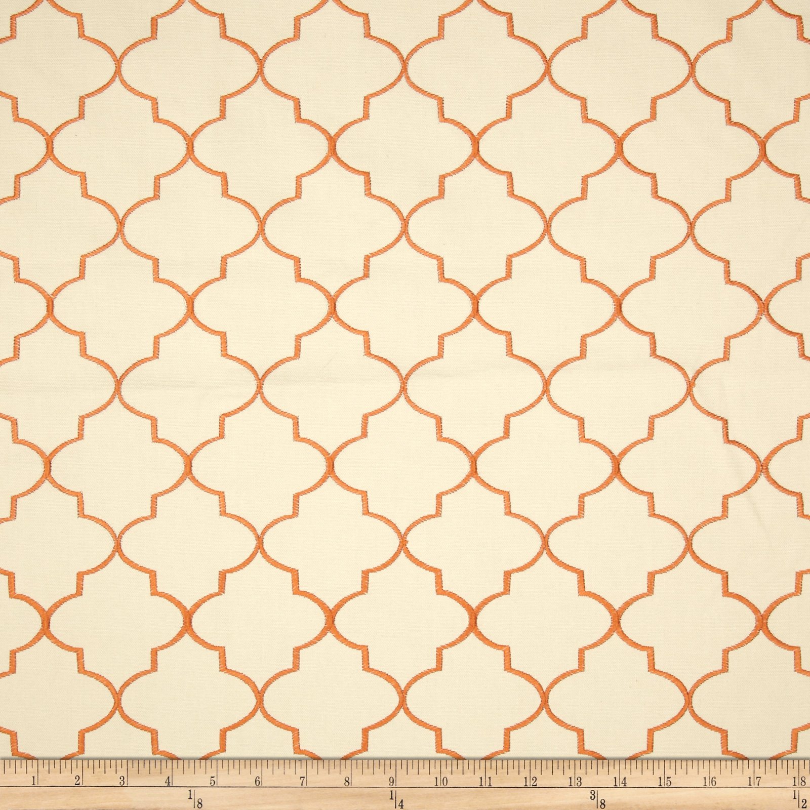 Kaslen Hepburn Embroidered Quatrefoil Nectar Fabric