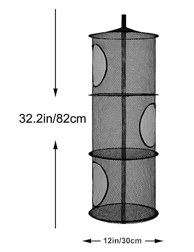 Miniatura 5 de Libeder Organizador de bolsas de almacenamiento de malla para colgar y ahorrar espacio, organizador de almacenamiento plegable con 3 compartimentos,