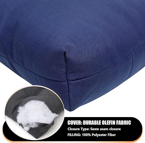 Miniatura 2 de RACE LEAF Cojín de banco de 45 x 18 pulgadas, color azul marino, resistente al agua, para exteriores e interiores, cojín de sofá biplaza copetudo