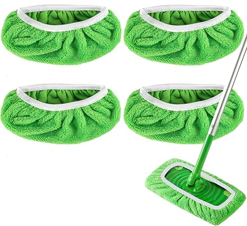 Reusable Microfiber Mop Pads for Swiffer Sweeper Mop - Dry Sweeping Cloths & Wet Mopping Cloths for Household Cleaning - Washable Wet Pads for