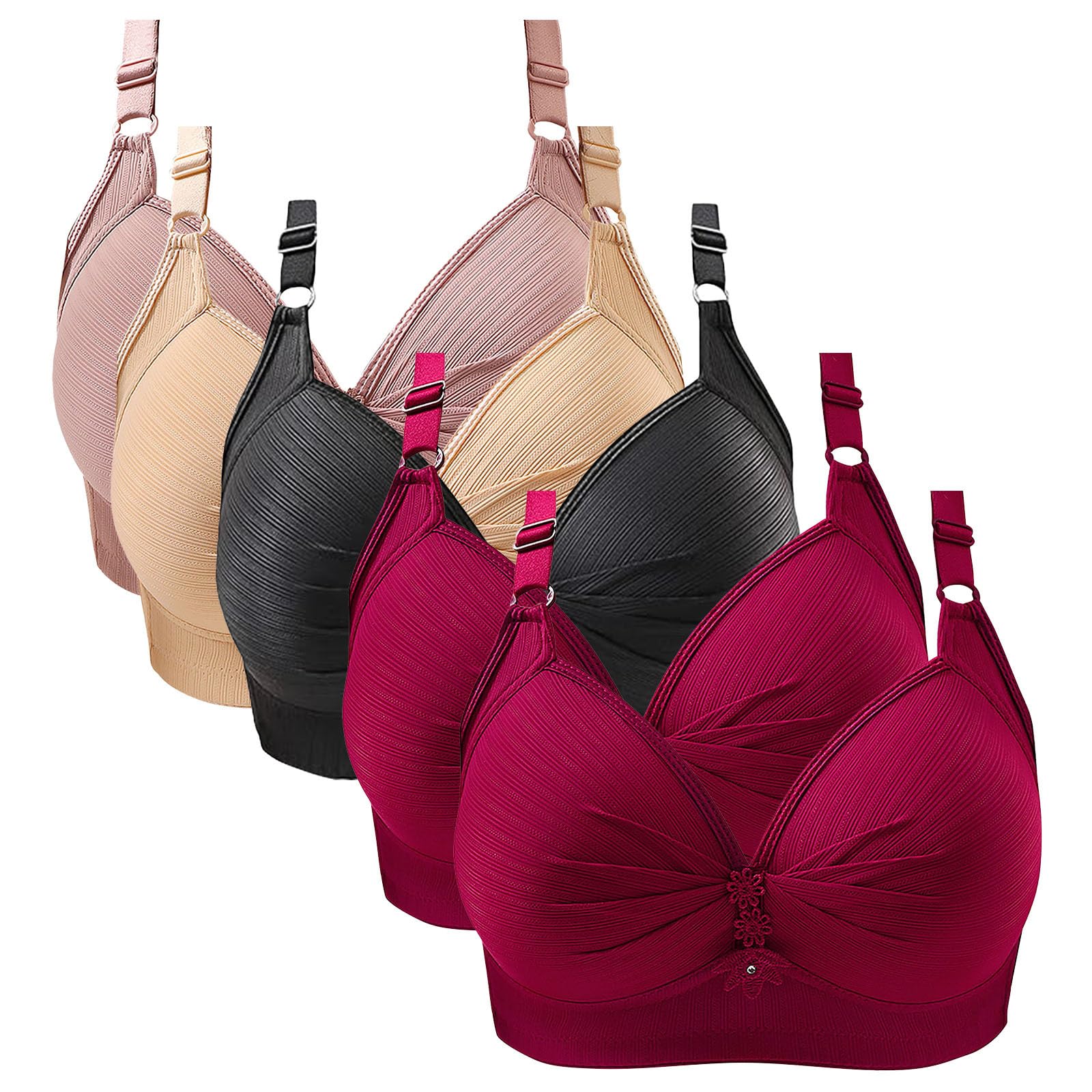 Brasieres para mujer sin varillas con hebilla frontal reductora 4XL 7