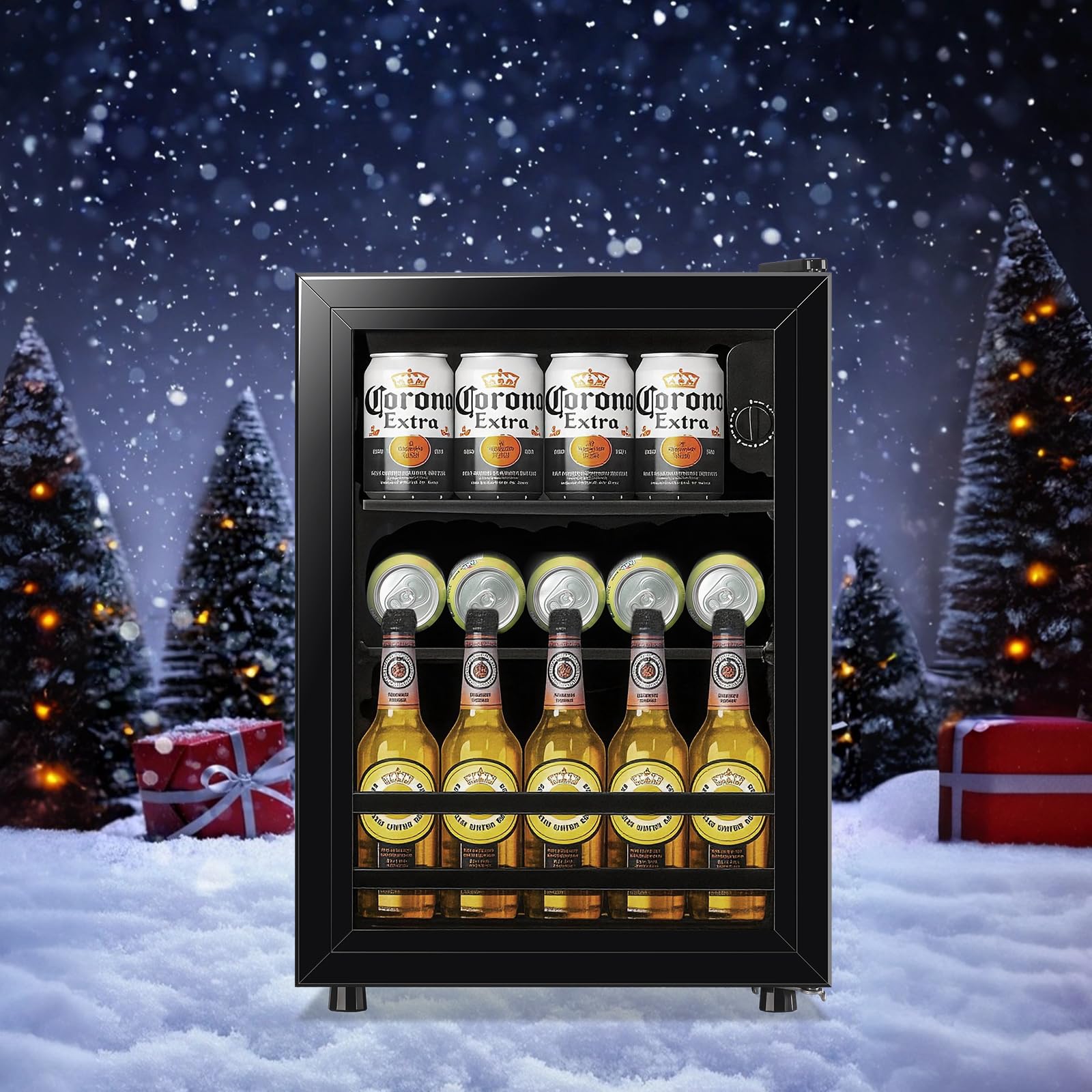 Tacool 1.3 Cu.Ft Beverage Refrigerator Drink Mini Fridge Refrigerator For Soda Beer Or Cans Personal Beverage Cooler 7 Modes Temp Adjustable Shelves Suit For Home, Office, Dorm on Fridge.com - View 2