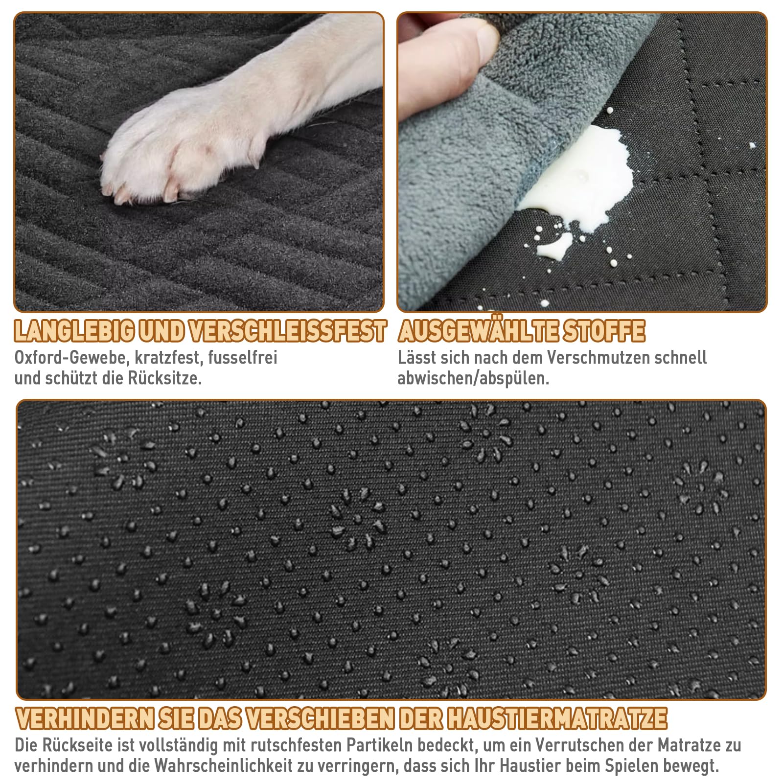 Couverture pour siège arrière de voiture 130x154CM, couverture imperméable pour chien 600D en tissu Oxford avec revêtement en caoutchouc antidérapant, résistant aux rayures et facile à