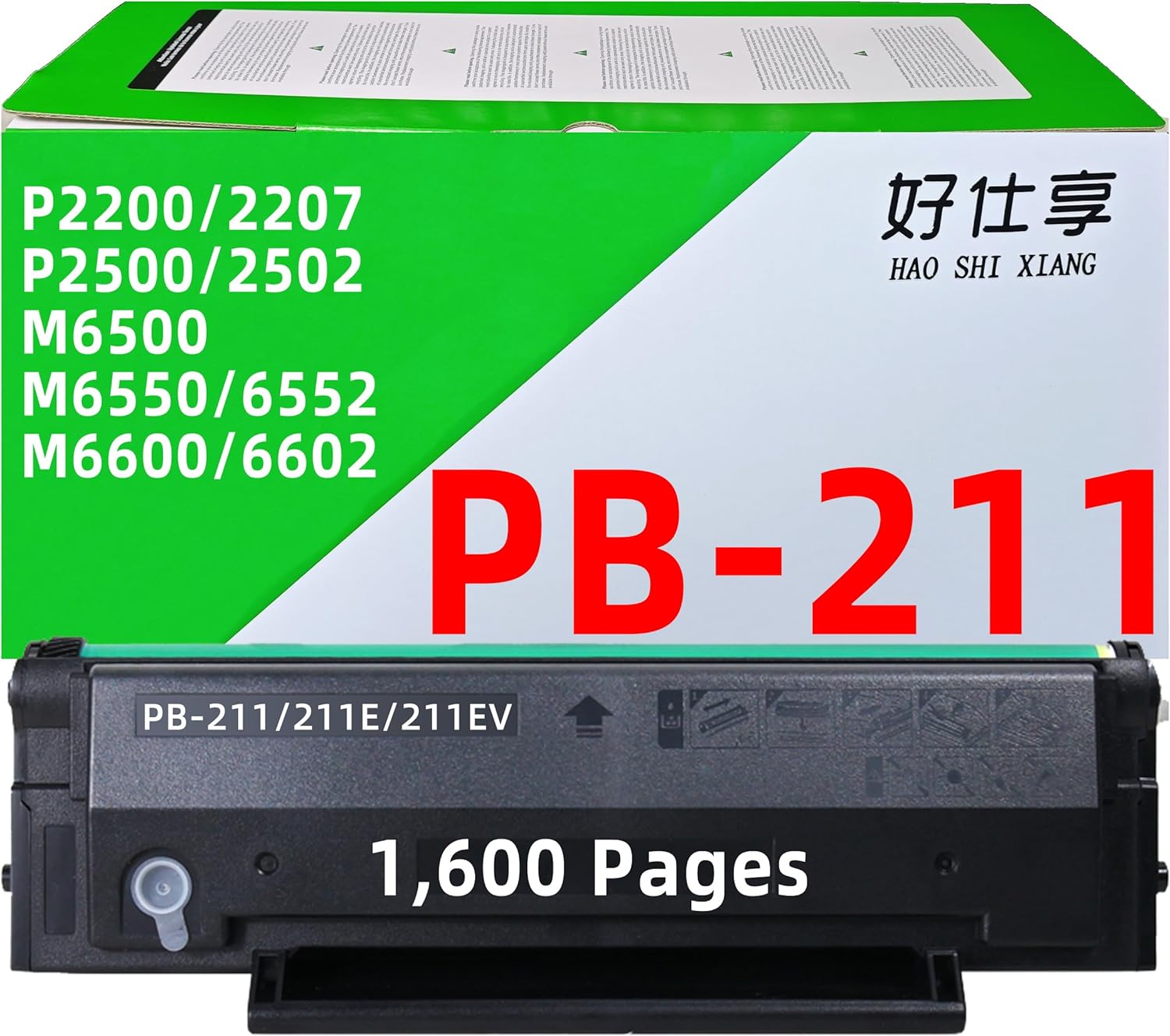 PB210 PB211 PB-210 PB-211 Black Toner Cartridge Compatible for Pantum PB-210E PB-210S PB-211E PB-211EV P2200 P2207 P2500 P2502 M6500 M6550 M6552 M6600 M6602 Printer (PB210 Toner-1600Pages)