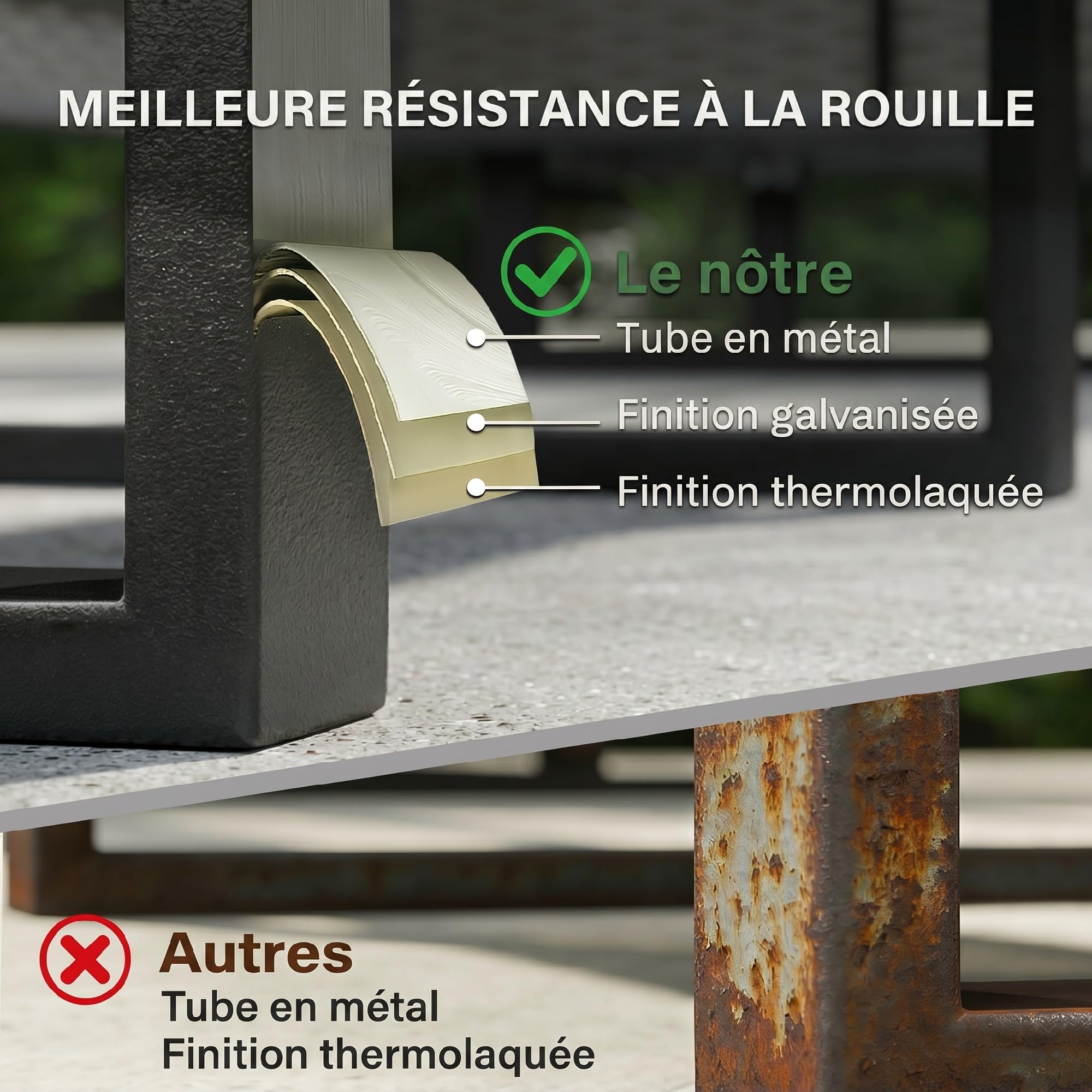 Outsunny Salon de Jardin d'angle 5 Places en Résine Tressée Canapé Extérieur Modulable avec Méridienne Ajustable Ensemble Mobilier de Terrasse avec Table Composite Gris