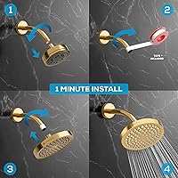 Vista 4 de SparkPod Cabezal de ducha – Lluvia de alta presión – Diseño de lujo de alta calidad – Reemplazo ajustable fácil de limpiar para tus cabezales