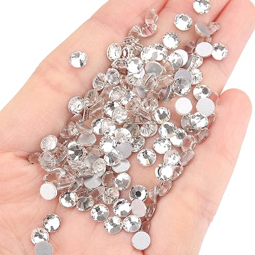 Miniatura 5 de 4300 diamantes de imitación de tamaño mixto con parte trasera plana, gemas de cristal redondas no termofijas, cuentas de piedra de vidrio para