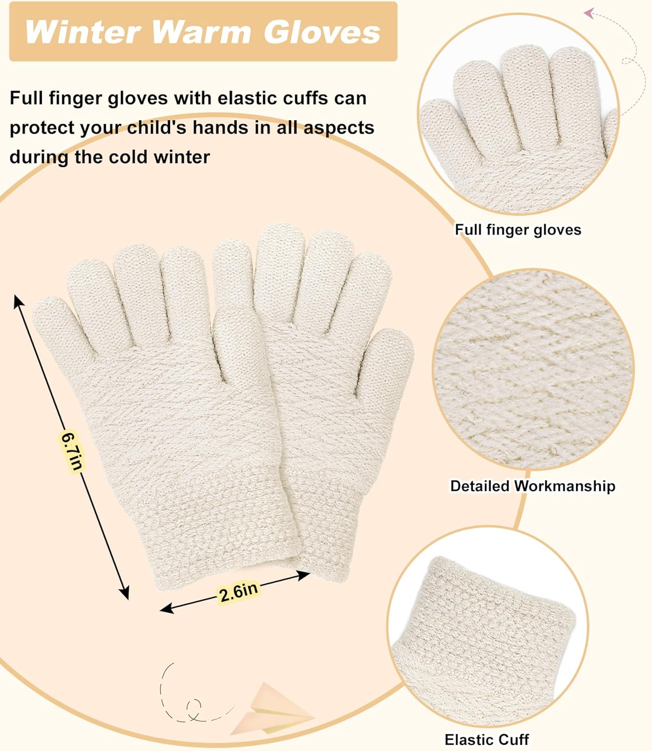 Senker Fashion Kids Winter Beanie Hat Scarf Gloves Set for Girls Boys Knit Warm Pompom Toddler Hats Mittens Neck Warmer - Image 4