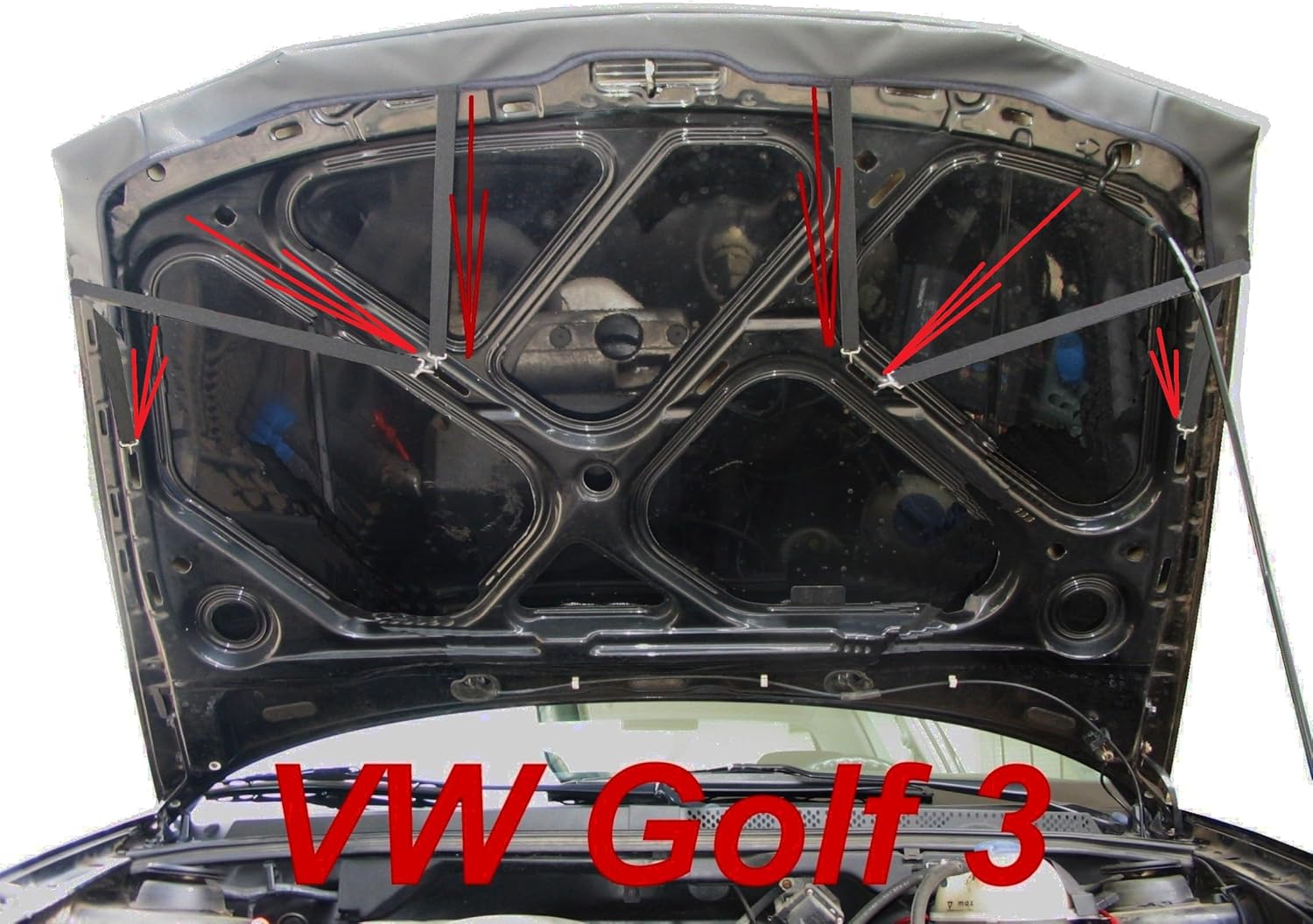 Hood Bra Front End Nose Mask Compatible with VW Volkswagen Golf 3 Mk3 Bonnet Bra STONEGUARD Protector Tuning