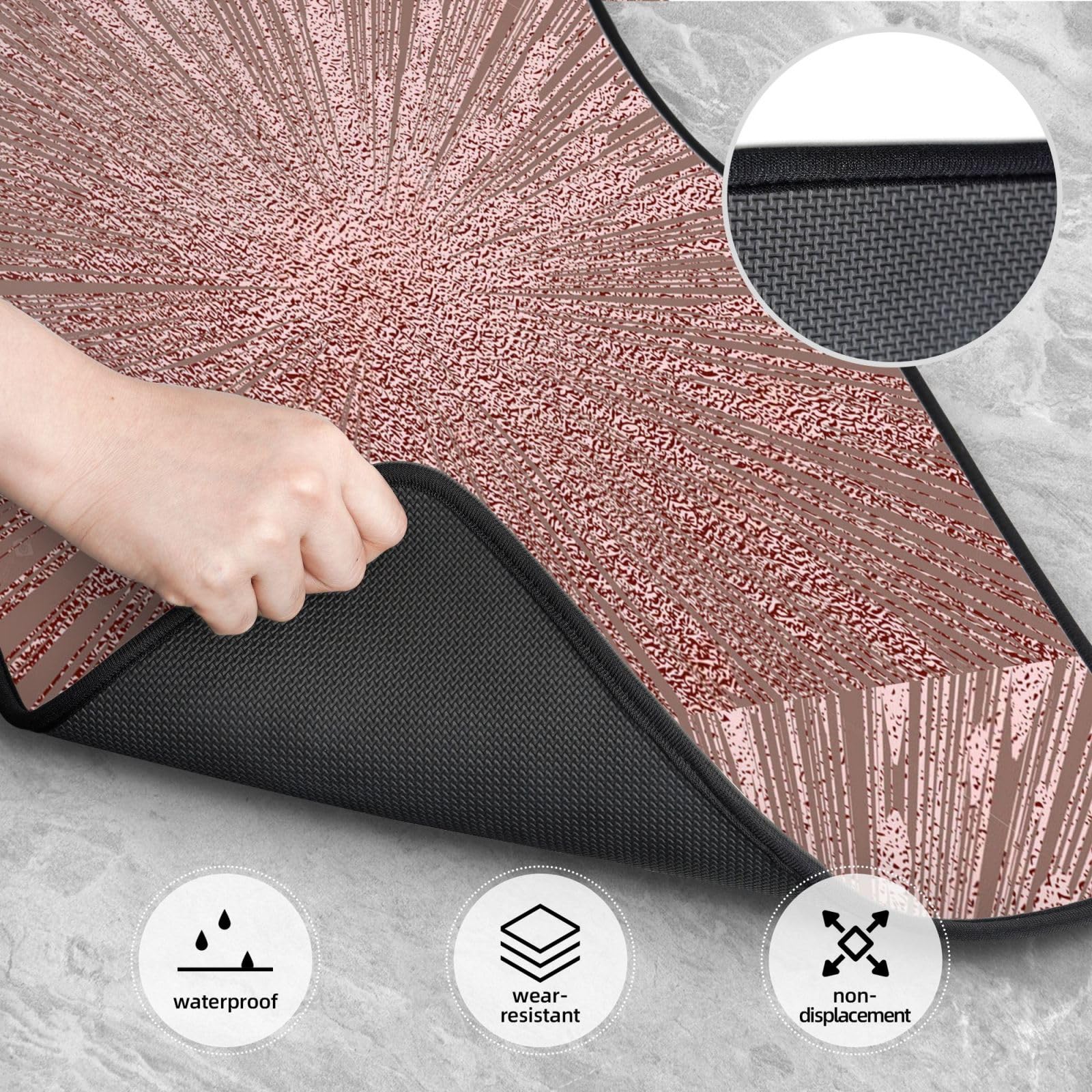 Roségold-Rosa, 4er-Set Auto-Fußmatten, Neopren-Fußmatten für Fahrzeuge, rutschfeste Auto-Fußmatten, Autozubehör