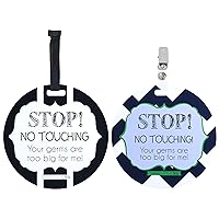 Vista 21 de Three Little Tots Paquete de dos señales de asiento de coche y cochecito de bebé en blanco y negro sin tocar - Seguridad probada por CPSIA