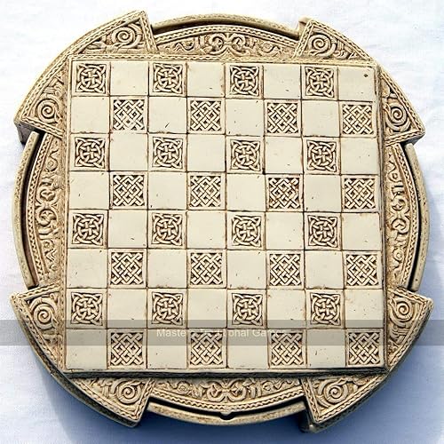 Miniatura 3 de Isle of Lewis - Juego de ajedrez compacto de resina de 9 pulgadas, color crema