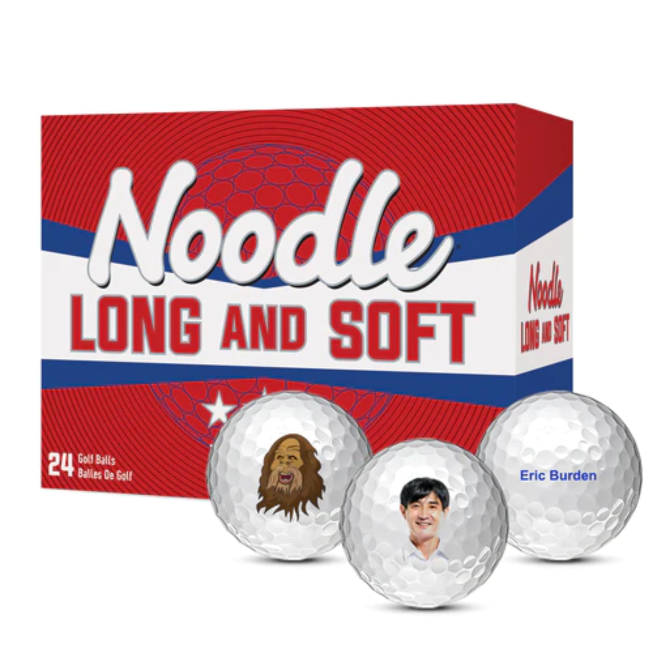 MYCUSTOMGOLFBALL Personalized Noodle Long and Soft Golf Balls - Customize by Uploading a Picture, Logo, or Text (24 Pack)