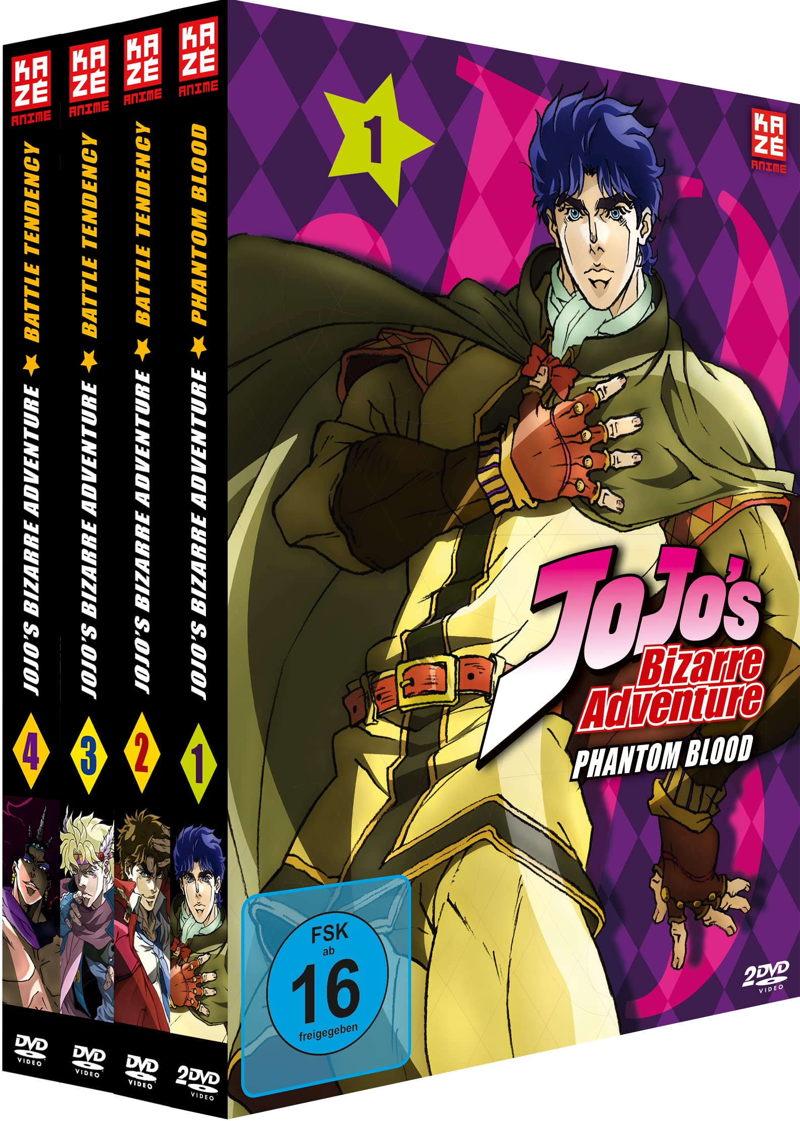 JoJo's Bizarre Adventure Staffel 1 Gesamtausgabe Bundle Vo.1-4 [DVD] Import