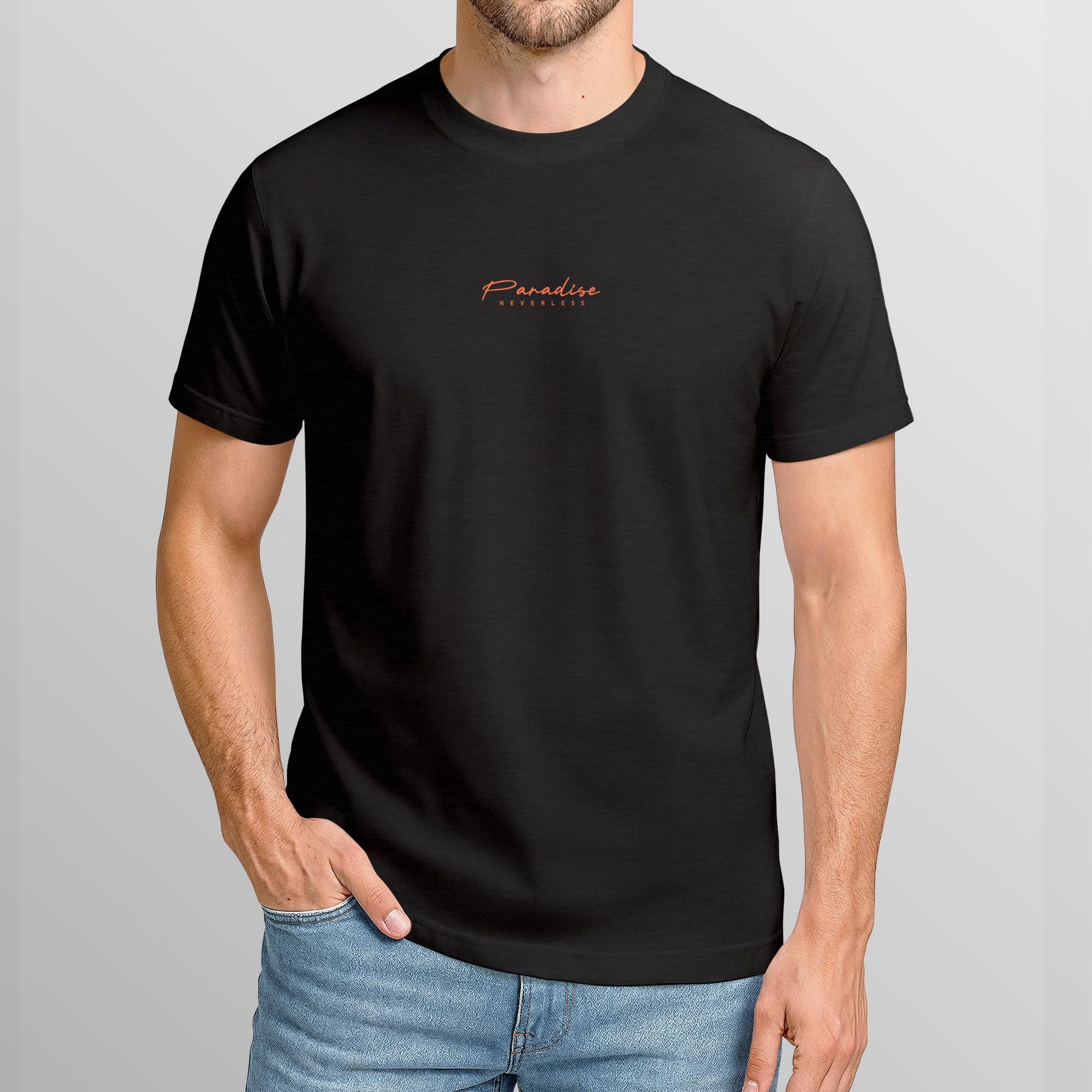 Neverless Backprint - Maglietta da uomo con palme, stampa fotografica, stile vintage, retro stampato, stile streetwear da uomo,