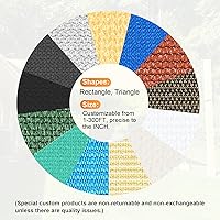 Vista 8 de Artpuch - Toldo rectangular tipo vela, con bordes curvados, de grado comercial, 5.46 oz/yd², permeable, para exteriores, terraza, patio trasero