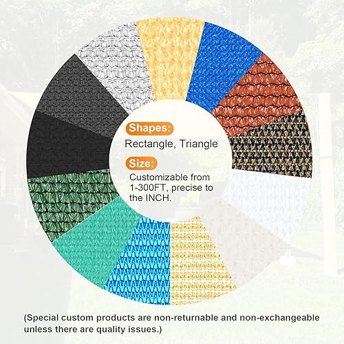 Miniatura 8 de Artpuch - Toldo tipo vela, de 6.53ozm, bloquea los rayos ultravioleta, ideal para el patio, jardín, instalaciones y actividades al aire libre (10 x