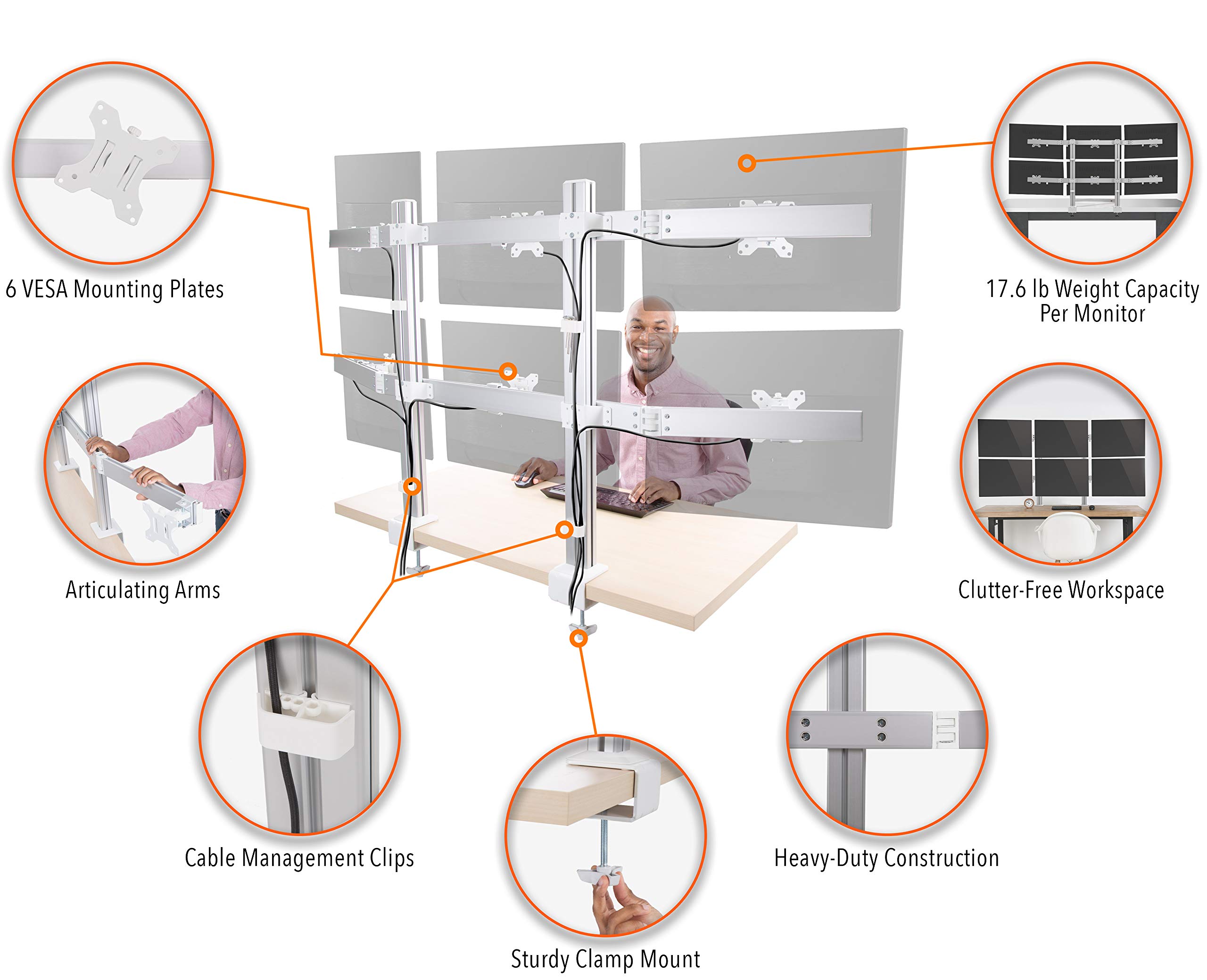 Buy Stand Steady 6 Monitor Mount Heavy Duty Height Adjustable Monitor