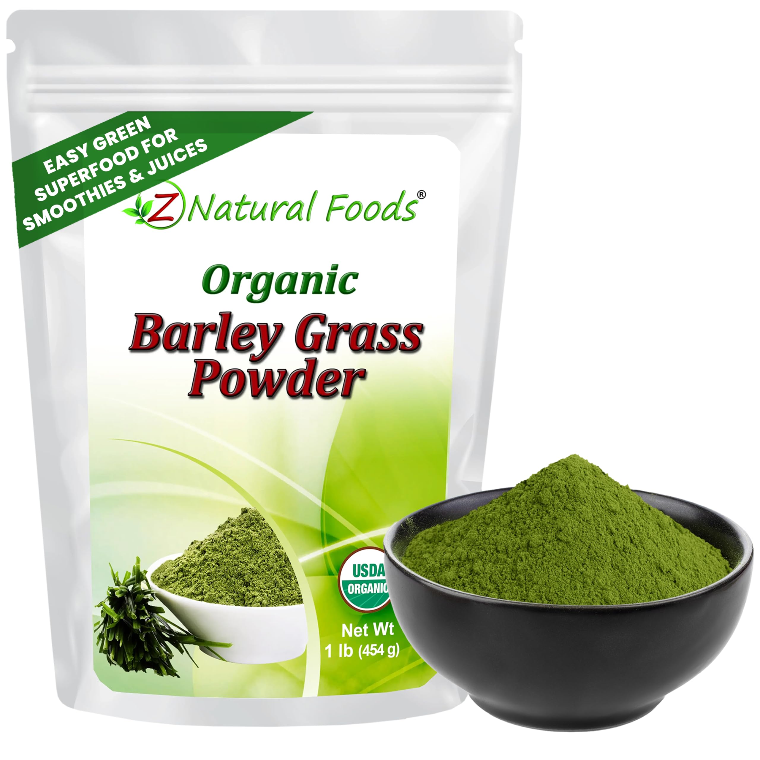 Z Natural Foods Suplemento de Capim-Cevada em Pó Orgânico 454 g