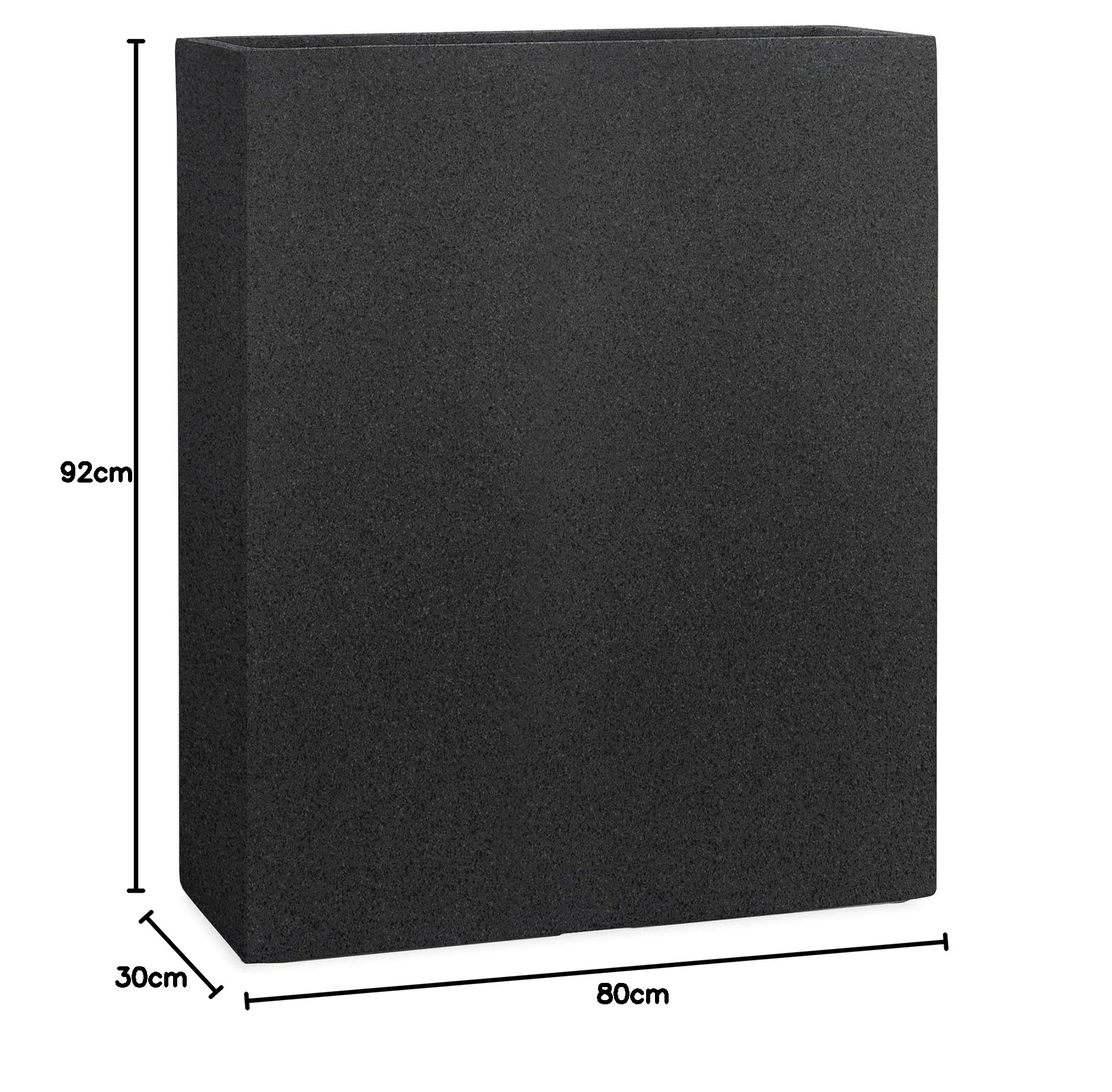 Pflanzwerk® Donica na rośliny Divider granit antracyt 92 x 80 x 30 cm *odporna na mróz donica na kwiaty * ochrona przed promieniowaniem UV* * * towar wysokiej jakości *