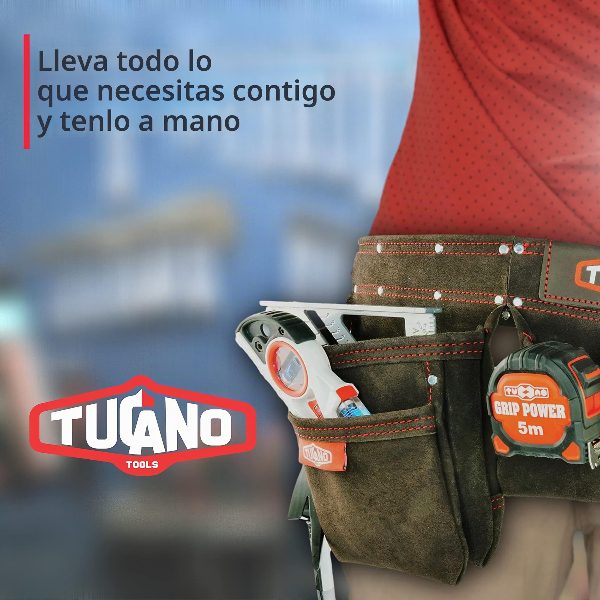 Cinturón de herramientas de cuero para enmarcadores, carpinteros. Cinturón de herramientas perfecto para electricistas y conveniente para mujeres. 12 bolsas de herramientas para gran capacidad.