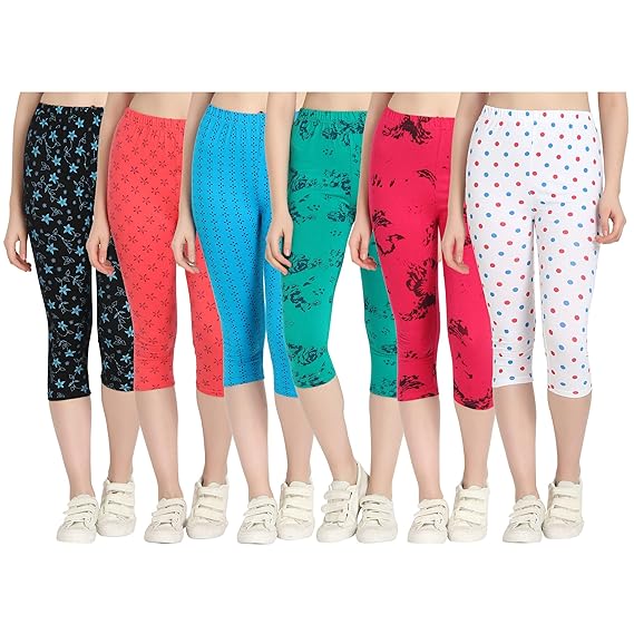 Printed Capri for Womens/Girl Pack of 6
