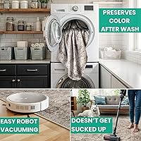 Vista 6 de Bloom Rugs Alfombra de pasillo lavable antideslizante de 7 pies – Beige/Gris Camino tradicional para entrada, pasillo, baño y cocina