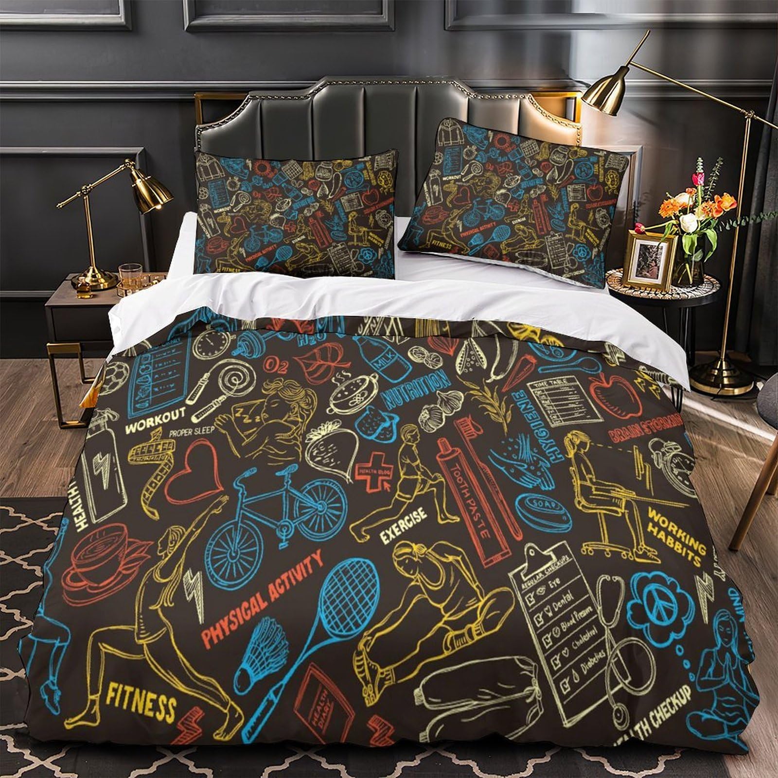 Housse de couette 3D santé pour chambre d'adolescent et jeune adulte