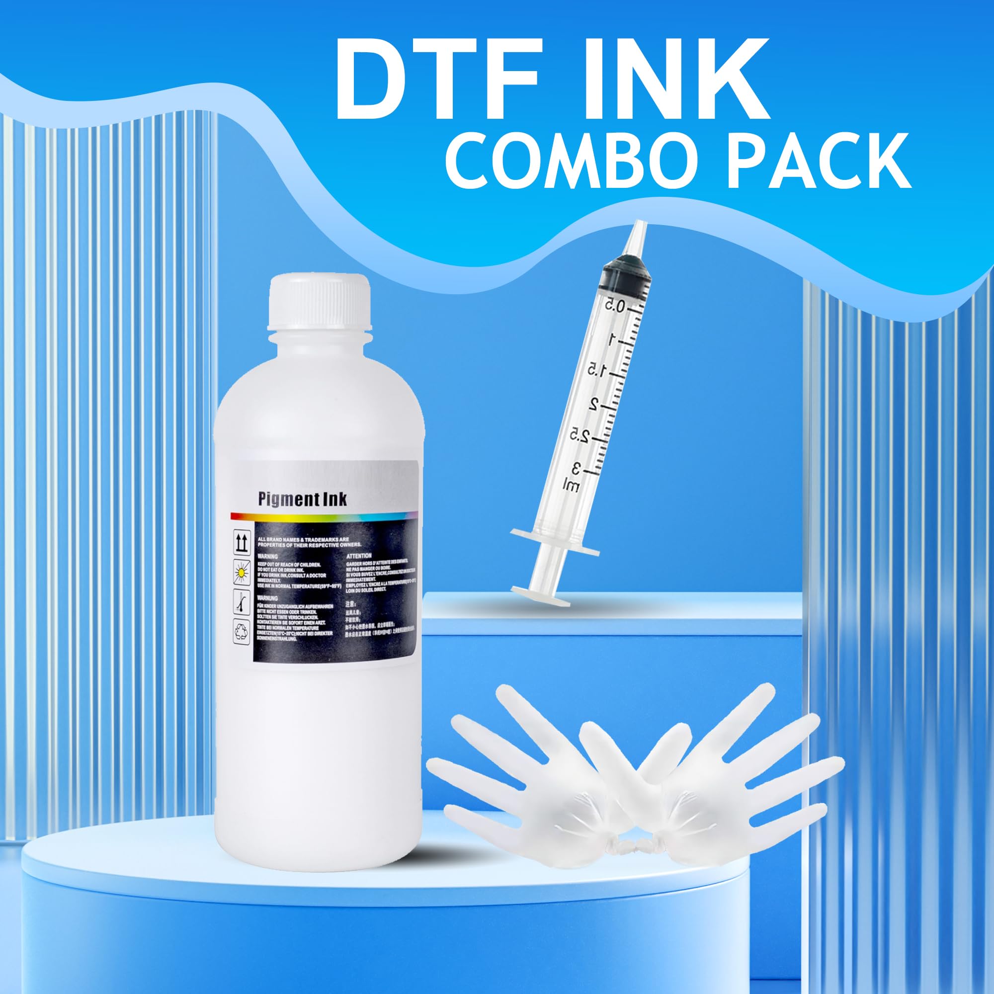 LCL 1000ML DTF Tinte, DTF Transfertinte Nachfülltinte für EPSON EcoTank ET-2700 ET-2750 ET-2751 ET-2756 ET-2850 ET-2851 ET-2856 ET-3700 ET-3750 ET-3850 ET-4750 ET-4850 ET-4856 ET-15000 (1000 ml Weiß)
