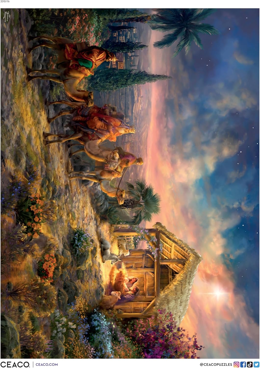 Ceaco - Thomas Kinkade - Away in a Manger - 1000 Piece Puzzle for Adults - Challenging and Perfect for Game Nights - Finished Puzzle Size 26.25 x 19.75