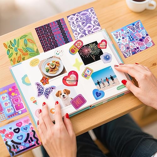 Miniatura 3 de 3500 calcomanías coreanas para tarjetas fotográficas Kpop, calcomanías de decoración de libros, calcomanías estéticas con purpurina de mariposa,