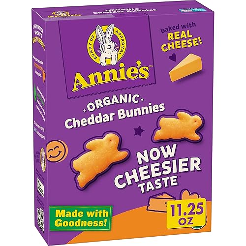 Annies Organic Cheddar Bunnies - Conejitos horneados de queso cheddar Graham Snacks