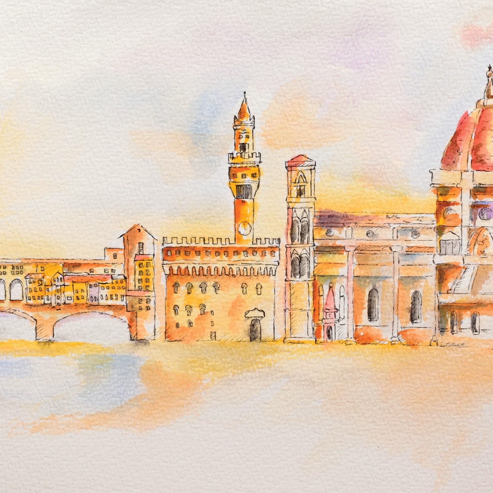 Vaessen Creative Florence papier akwarelowy A4, off-biały, 300 GSM, teksturowana powierzchnia, jakość artystyczna, 100 arkuszy do malowania, pisania ręcznego i projektów artystycznych