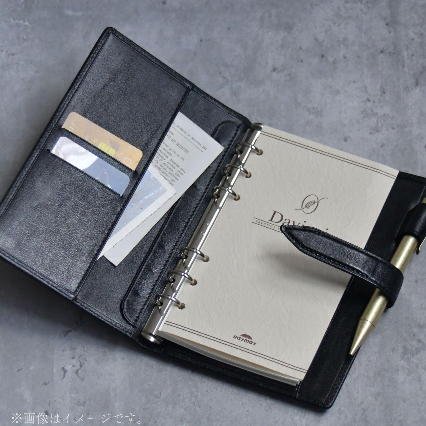 Raymay Fujii JDP1411E Terminplaner Da Vinci, Ölleder, Taschengröße, 11 mm, Ring, echtes Leder, Dunkelbraun