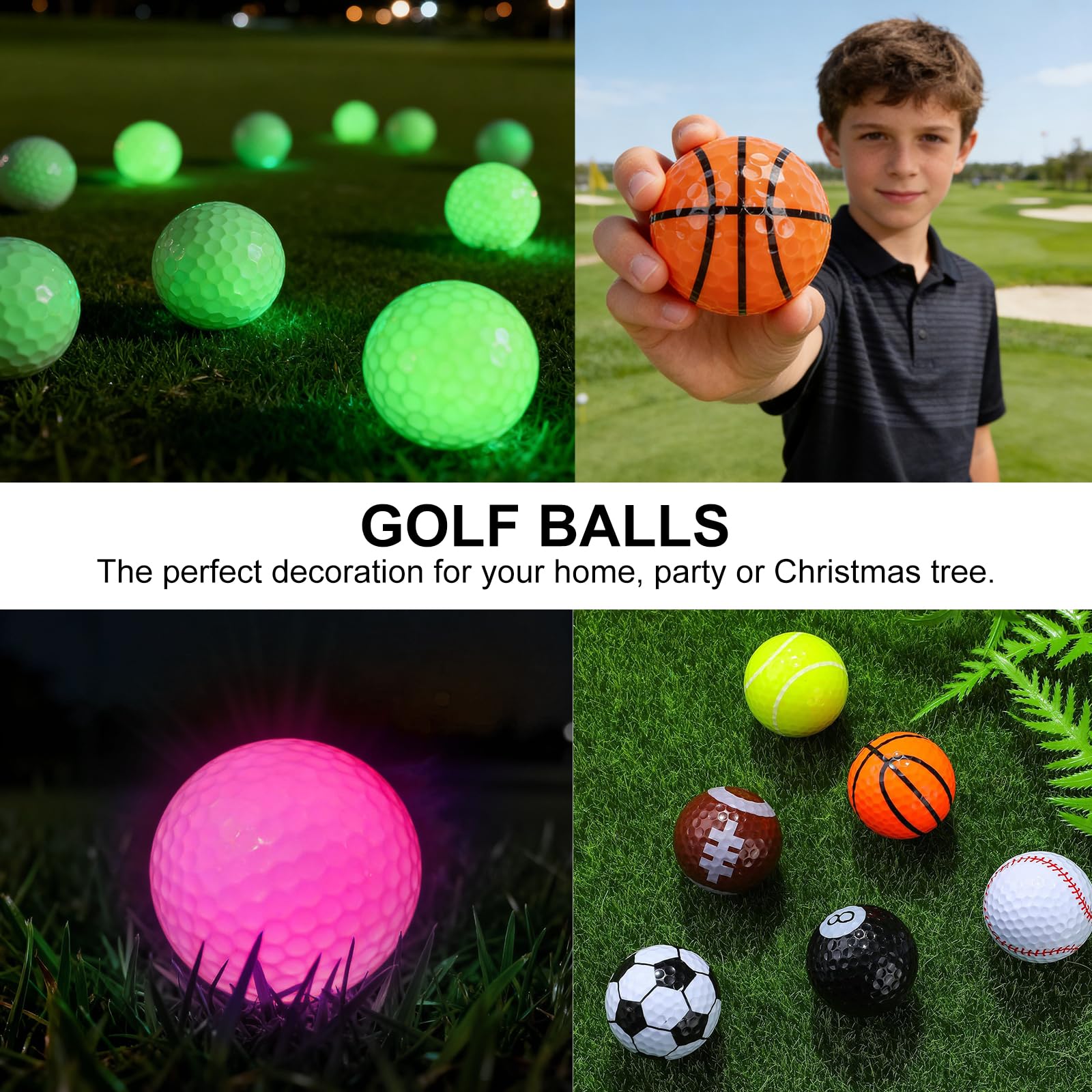 Flintronic 3/6PCS Pelotas De Golf LED Luminosas Portátiles, Juego Bolas de Entrenamiento Set
