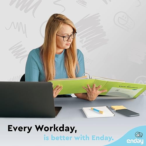 Vista 13 de Carpeta de 3 anillos de 1 pulgada, cubierta transparente de 1 pulgada con 2 bolsillos interiores, carpetas de anillos redondos de colores, en gris